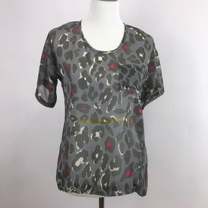 LOGO by Lori Goldstein Animal Print Blouse Top